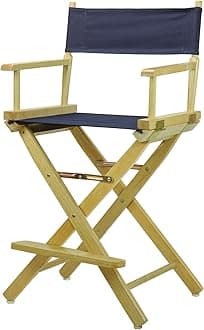 24-Inch , Natural Frame/Navy Canvas : Casual Home Natural Frame Canvas Director Chair, 24", Navy Blue