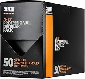 Ceramic Headlight Restoration Professional Detailer Pack (50 Step 1 Oxidation Removing Wipes) - Easily Remove Oxidation from Old and Faded Headlights