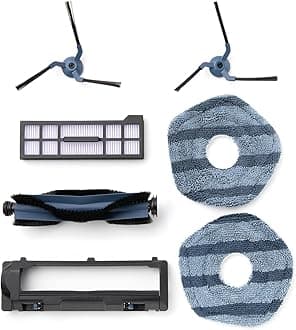 Replacement Parts Kit for X10 Pro Omni, Roller Brush with Bristles and Rubber, Brush Guard, 2 Side Brushes, Washable Filter, and 2 Mop Cloths