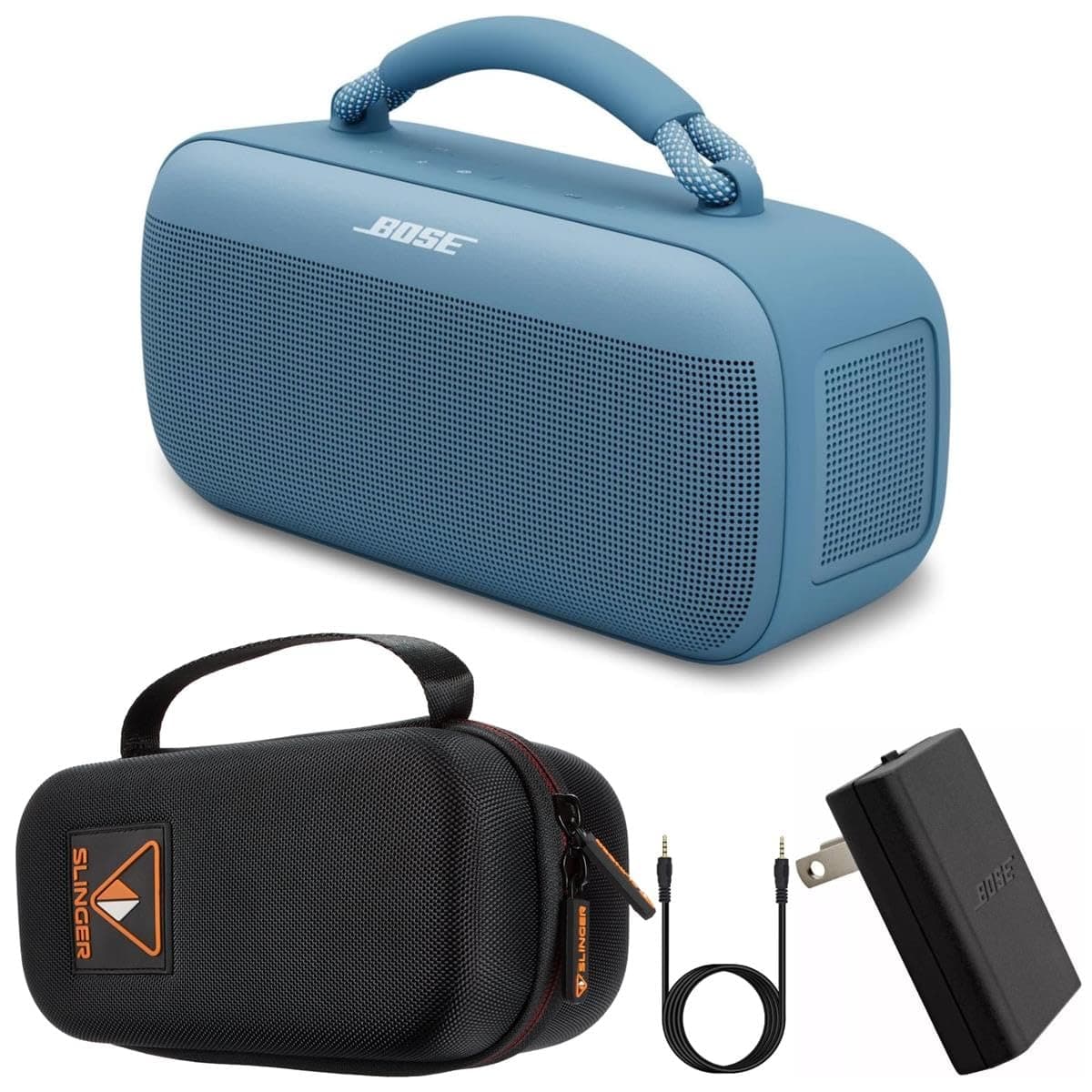 Bose SoundLink Max Bluetooth Speaker + Hard Shell Travel Case and USB Plug and AUX Cable