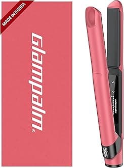 GlamMuse 1" | All-Ceramic Flat Iron Infused with Vita-C, Salon Results with Less Heat Damage, Trusted by K-Pop Hair Stylists, Dual Voltage Hair Straightener, Silk Press | GP201T