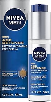 Age Defense Instant Hydrating Face Serum for Dry Skin, With Pro-Retinol and Hyaluronic Acid, Facial Serum Helps Reduce Look of Fine Lines and Wrinkles, 1.7 Fl Oz Bottle