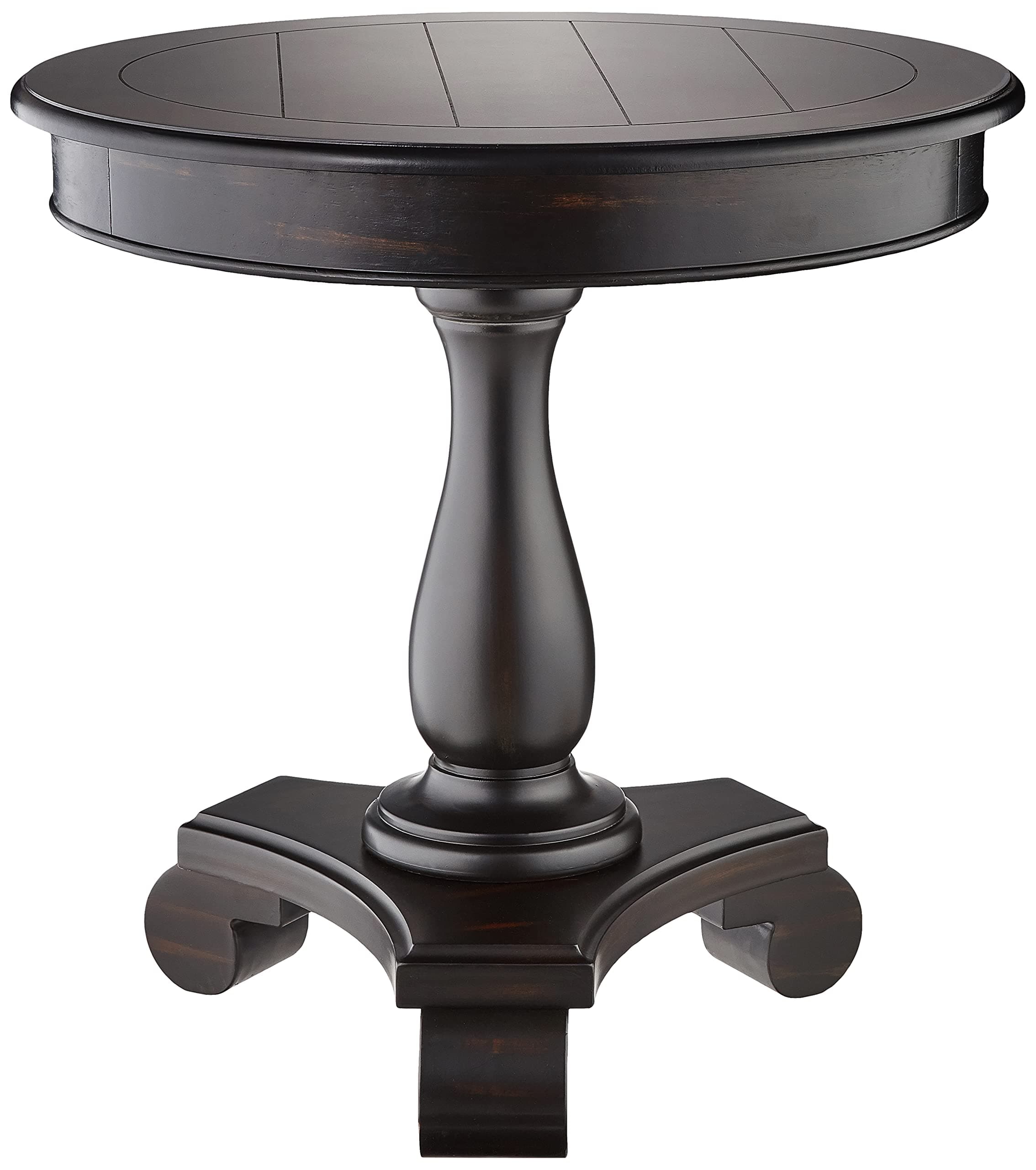 Rene Round Pedestal Side Table, Black