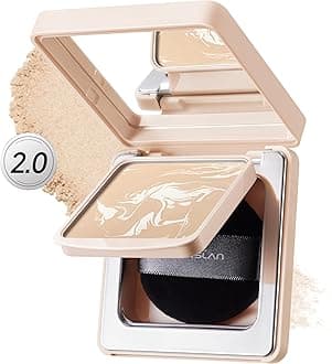 CARSLAN 2.0 Black Magnet Soft Focus Powder, Waterproof Translucent Pressed Setting Powder, 24H Longlasting Talc-Free Face Powder, Oil Control Compact Makeup,04 Light Beige For Dry&Com Skin, 0.28Oz