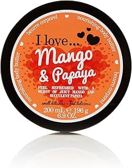 Mango & Papaya Body Butter, 87% Naturally Derived Ingredients, Shea Butter & Coconut Oil for Soft, Hydrated Skin, Moisturizing & Lightly Scented, Natural Fruit Extracts, Vegan-Friendly - 200ml.