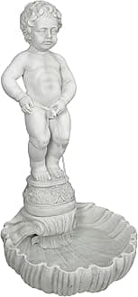 Design Toscano Manneken Pis Boy Peeing Garden Decor Cascading Fountain Water Feature, 86 cm, Polyresin, Antique Stone