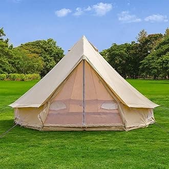 Outdoor Waterproof Luxury Glamping Bell Tents for Boutique Camping and Occasional Family Camping Trips and Festivals and Human shelter for inhabiting or Leisure