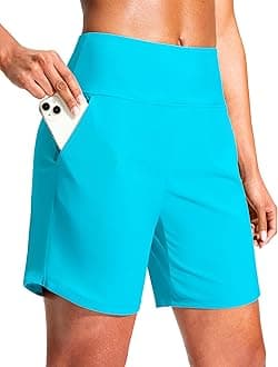 G Gradual Women's 7' Quick Dry Swim Board Shorts Swimming Bottoms High Waisted Beach Shorts for Women with Liner Pockets