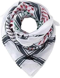 Palestinian Shemagh Desert Scarf - Unisex Lightweight Soft Polyester Wrap, Fashion Arab Head Neck Accessory for Men & Women