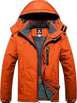 GEMYSEMen's Ski Snow Jacket Warm Winter Waterproof Coat Snowboard Rain Jacket Hooded Windproof Windbreaker