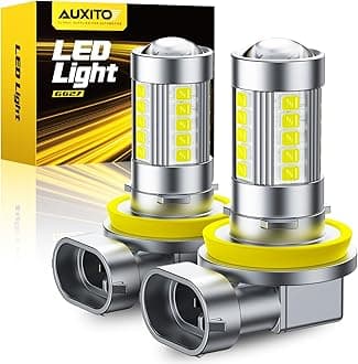 AUXITO Upgraded H11/H8 LED Fog Light Bulbs, 6500K Cool White, 1:1 Mini Size H11/H8/H16 LED Fog Light Bulbs, 360° Full Illumination(Pack of 2)