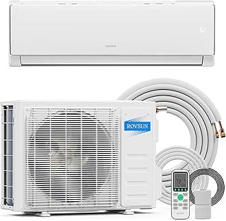 11500 BTU Mini Split Air Conditioner & Heater, 17 SEER2 115V Energy Saving Inverter Ductless Wall AC Unit for Rooms up to 550 Sq. Ft with Pre-Charged Condenser, Heat Pump & Installation Kit