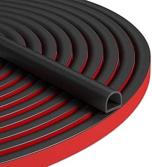20FT Weather Stripping Door Seal - Self Adhesive Weather Insulation Strip Weatherstripping Silicone D Shaped Seal Strip Door Frame Gap Filler/Window Soundproofing
