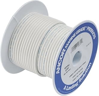 Ancor 108902 Marine Grade Electrical Primary Tinned Copper Boat Wiring (10-Gauge, White, 25-Feet)