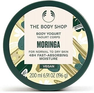 The Body Shop Moringa Body Yogurt (1x 200ml), Fast-Absorbing Moisturiser for Dry Skin, Lightweight Body Cream, Gel-Cream, 48H Hydrating Moisturiser, Body Cream for Normal to Dry Skin, Vegan Body Care