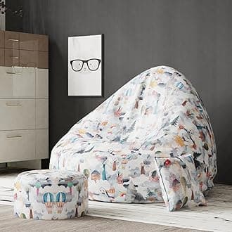 Biggie Bean Bag Oreka Home XXXXL Faux Leather Sofa with Cushion and Footrest - Full Printed, Comfort Level Standard (Theme: Allure Alchemy)