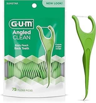 GUM Angled Flossers, Fresh Mint, 75 Count