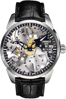 Men's T0704051641100 T-Complication Squelette Analog Display Swiss Mechanical Hand Wind Brushed Stainless Steel watch