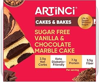 Artinci - Marble Cake (150g), Sugar free cake, Keto snacks, Gluten free snacks, Sweetened with Stevia powder, No Added Sugar, Made with 100% Almond flour & Rich cocoa powder, Tea Cake