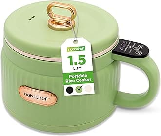 Portable Electric Rice Cooker, 1.6L Mini Cooker with Non-Stick Ceramic Pot, Digital Control Panel, 6 Cooking Modes for Rice, Soup, Stew, Porridge & More, Green