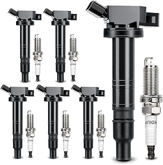 UF495 Ignition Coil & 6176 Double Iridium Spark Plug for 4.0L V6 Toyota 2005-2015 Tacoma,2007-2009 FJ Cruiser,2005-2011 Tundra,2003-2009 4Runner 90919-02248 90919-A2001 5C1419 C1426 (set of 6)