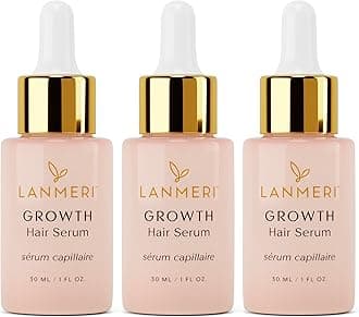 Lanmeri Vegan Hair Growth Serum for Women & Men - Natural Scalp Treatment for Thinning Hair and Hair Regrowth - Fuller-looking, Thicker and Healthier Hair in 90 Days, All Hair Types