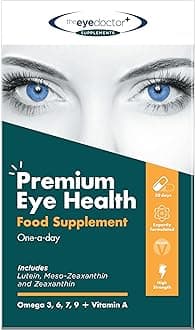 The Eye Doctor Dry Eye Supplement - 180 Vegan Capsules - Lutein, Zeaxanthin, Meso-Zeaxanthin, Vitamin A, Omega 3 6 7 9, Sea Buckthorn Fruit - Goji Berry & Bilberry Extract - Vision Health Support