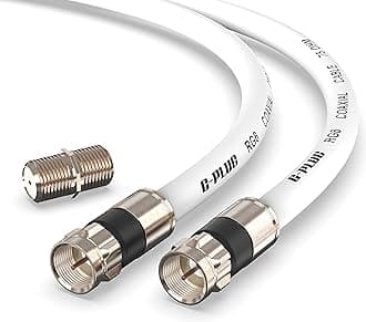 G-PLUG 25FT RG6 Coaxial Cable Connectors Set - High-Speed Internet, Broadband and Digital TV Aerial, Satellite Cable Extension - Weather-Sealed Double Rubber O-Ring and Compression Connectors White