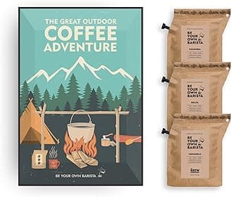 Outdoor Greeting Card for Coffee Lover - Includes 2 Premium Coffee Brewers with Gourmet Coffees of The World | Unique & Alternative Letterbox Gift Idea for Men & Women