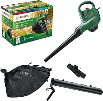 Bosch Electric Leaf Blower and Vacuum Universal Garden Tidy 2300 (2000 W, collection bag 45 l, 3-in-1 function , low noise level of 99 dB (A))