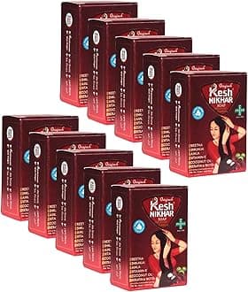 Kesh Nikhar Advanced Formula Soap Solid Shampoo Bar Natural Hair Care & Cleansing Soap - Amla, Reetha, Shikakai For Dandruff, with Coconut Oil Dry Hair & Scalp Size 100gm Each (PACK OF 10)