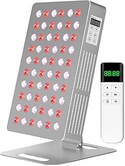 Red Light Therapy Panel Device, 630-850nm 5 Wavelengths Red & Near Infrared Light Therapy, Touch Screen LED Light Therapy Lamp, 60 LEDs, Adjustable Brightness, Pulse & Mode