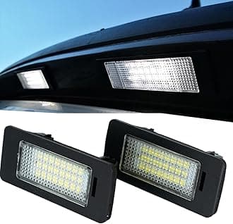 AUTOXBERT 2PCS LED License Plate Light Lamp for BMW 1 3 5 X Series E82 E88 E90 E91 E92 E93 E39 E60 E61 X1 X3 X5 X6 Rear Tag Lights Assembly Replacement, 6000K Xenon White&Error Free