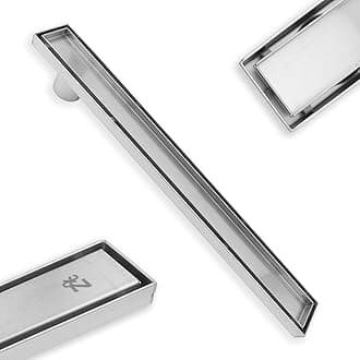 ZOIC Linear Stealth Tile Insert Floor Grate Bathroom Shower Waste Drain 304 Stainless Steel Side Outlet 11.81 Inches (300MM)