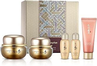 Sooryehan Boyun Luxury Korean Skin Care Gift Set (5.24 fl oz) - Red Ginseng Toner, Emulsion, Cleansing Foam & Moisturizer Cream by LG Beauty
