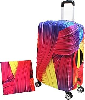 Luggage Cover Suitcase Protector Fits 19-33 Inch TSA Approved Travel Suitcase Cover Washable Dustproof Anti-Scratch (S (19-22 inch), Rainbow)