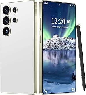 I25 Ultra Unlocked Phone 16+1TB,Built in Pen The Phone,Battery 7000mAh 6.99" HD Screen,Android 14 Smartphone,Face ID/5G/Fingerprint Lock/Dual SIM/GPS (White)