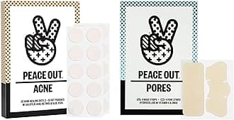 PEACE OUT Skincare Clear Skin Duo. Hydrocolloid Anti-Acne Pimple Patches Bundle with Pre-Refining Nose and Face Strips with Retinol to Help Shrink Enlarged Pores and Help Remove Blackheads (2 Items)