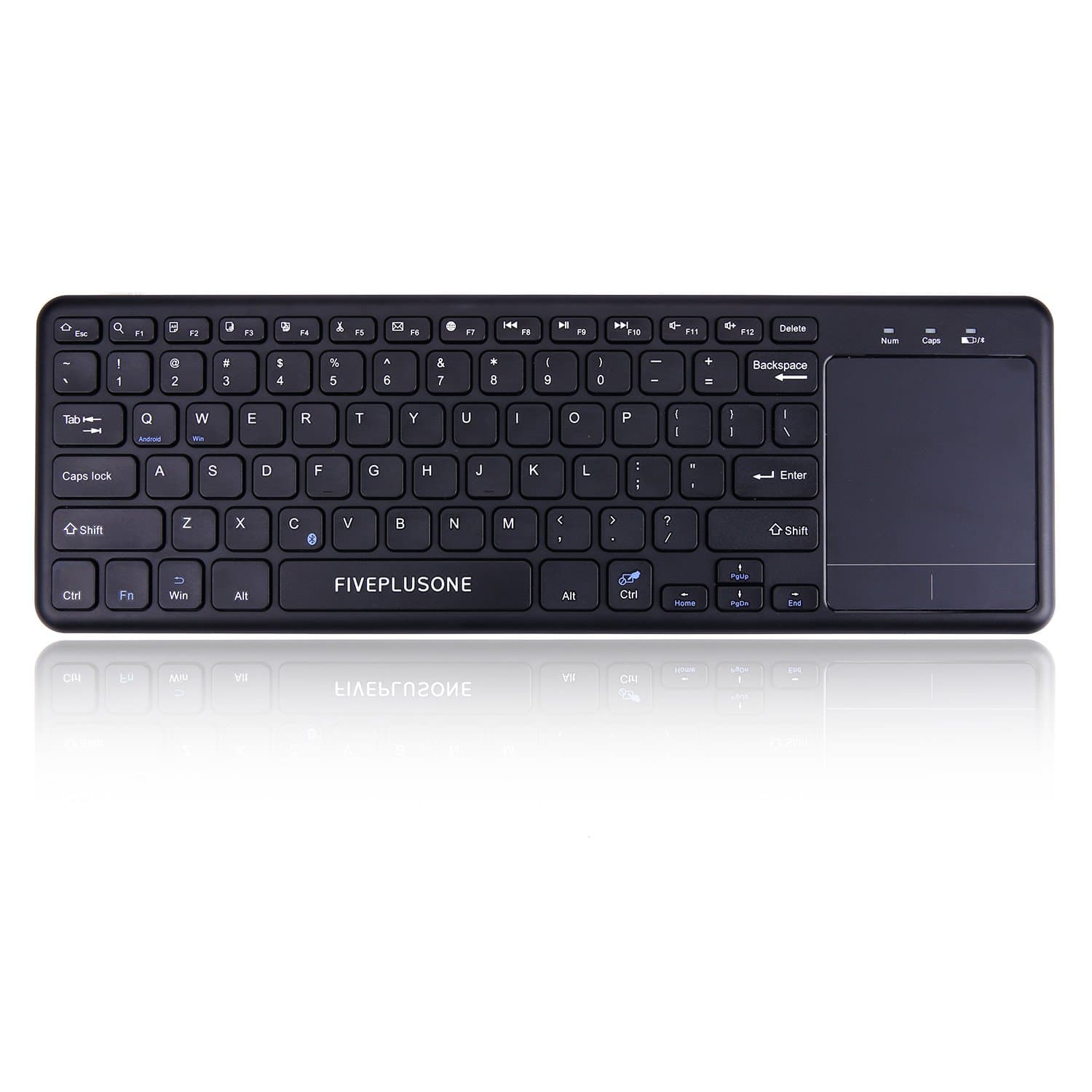 Wireless Bluetooth Keyboard , FIVEPLUSONE Bluetooth 3.0 Keyboard with Touchpad for Android / IOS/ Windows /Mac/ Tablets / Smart TV(Support Bluetooth Connection) / Smart phones , Black.UK LAYOUT