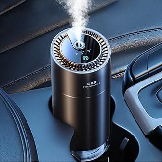 ceeniuCar Air Freshener, Odor Eliminator, Smart Nano Mist Fragrance, Auto ON/OFF, 120 Days Lifespan, Cologne Scent, Strong/Light Mode, Natural and Safe, Easy to Use, Black Matte Aluminum Alloy