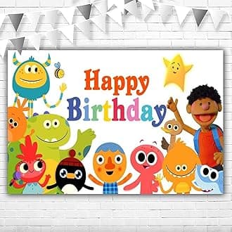 Super Simple Songs Theme Birthday Party Supplies 5x3ft Happy Birthday Cartoon Toy Birthday Background First Birthday Vinyl Super Simple Songs Monster Birthday Decorations