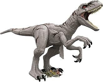 Jurassic World Dominion Large Dinsoaur Toy, Super Colossal Atrociraptor Action Figure 3 Feet Long with Eating Feature, Gift for Kids, HFR09