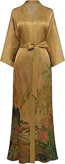 Kimono Robe for Women - Long Satin Sleepwear Silky Kimono Cover-Up Nightgown Japanese Bathrobe Loungewear Blouse