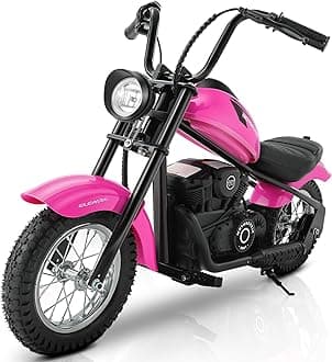 Electric Dirt Bike, 15 mph & 150lb Max, 24V Ride on Toy for Big Kids w/LED Lights & Power Display,Chain-Driven Motor,Twist-Grip Throttle, Shock Springs,Handbrake,12" Air-Filled Tires-Pink