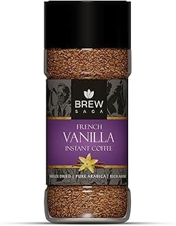 French Vanilla Instant Coffee Granule Bottle |100% Arabica | Freeze-Dried | Vanilla Flavoured Coffee | No Added Sugar | Coffee Powder In Fresh | Makes 50 Cups | 100 Gram