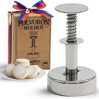 Polvoron Molder Filipino (2.75" H x 1.75" W) - Round Polvoron Mold for Traditional Filipino Cookies - Durable and Easy-to-Use Baking Tool
