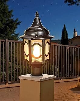 BrighLyt Metal & Glass, Waterproof Outdoor Gate Light – Weatherproof Pillar Lamp for Garden, Balcony, Entrance & Pathway (GL26, Pack of 1)