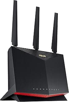 ASUS AX5700 Dual Band WiFi 6 Gaming Router (RT-AX86U PRO) Quad-core 2.0 GHz CPU, 2.5G Port, Mobile Game Mode, Enhanced Lifetime Network Security and Instant Guard Sharable Secure VPN, AiMesh