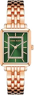 Anne Klein Women's Bling Accent Bracelet Watch, Rose Gold/Green, Quartz Movement, Rose Gold/Green, Quartz Movement