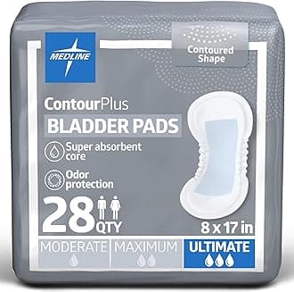 ContourPlus Bladder Control Pads, Ultimate Absorbency, 8 x 17 Inches, Bag of 28